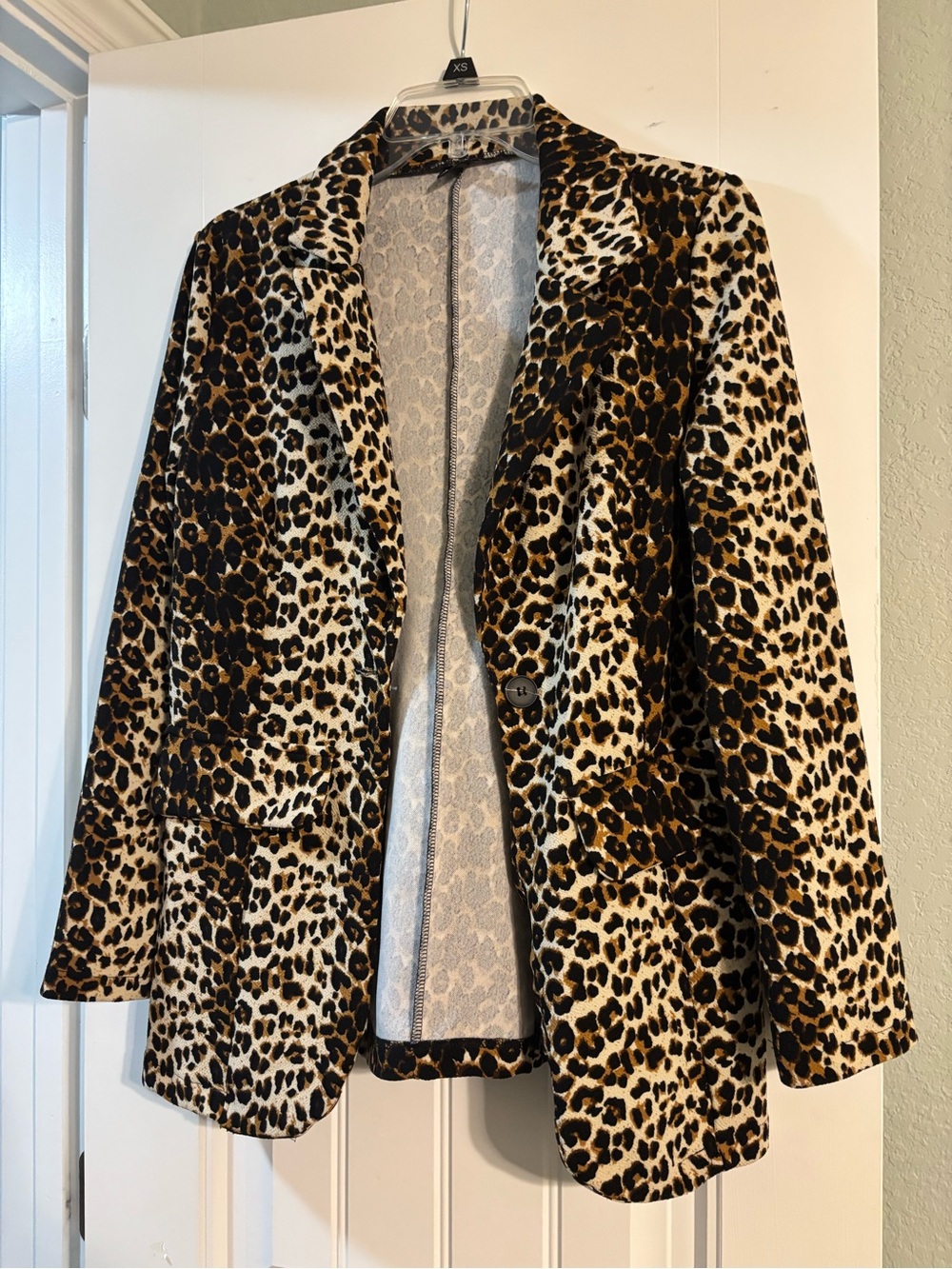 SHEIN Leopard Print Single-Button Blazer - Brown/Black/Cream